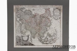 Карта. Азия. Российская империя, Хоманн. 1744 год.