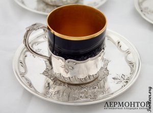 Кофейный сервиз. Серебро 950. Франция