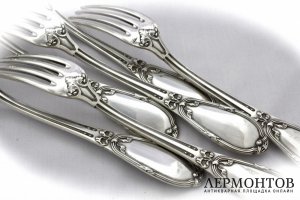 Столовый набор на 6 персон. Серебро 950. Франция