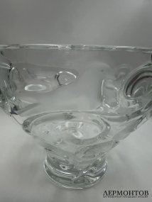 Ваза-чаша «Verone» с голубями. Хрусталь, Lalique, Франция