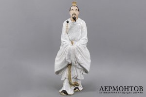 Статуэтка Цюй Люань. Керамика, роспись. Китай, скульптор Лю Чуань, 1950е. Провенанс