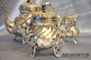 Чайный сервиз Henri Lapeyre. Серебро 950. Франция
