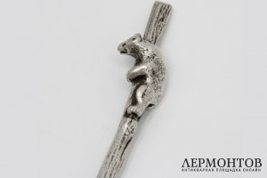 Чайная ложка медведь. Серебро 84 пробы. Россия, 1908 год.
