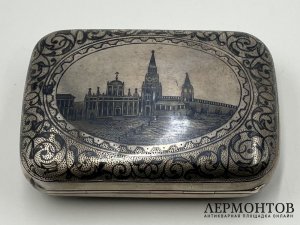 Кошелек Кремль. Россия, 19 век. Серебро 84 пробы, чернь.