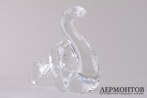 Статуэтка Змея. Франция, фирма Baccarat. Хрусталь, резьба.