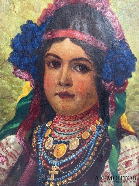 Портрет русской красавицы. Холст, масло, Россия, начало 20 века
