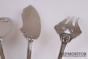 Набор для закусок Tetard Freres. Серебро 950. Франция
