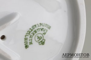 Статуэтка Французский бульдог. Фарфор, роспись.  Fraureuth, Германия, 1919-1926 гг.