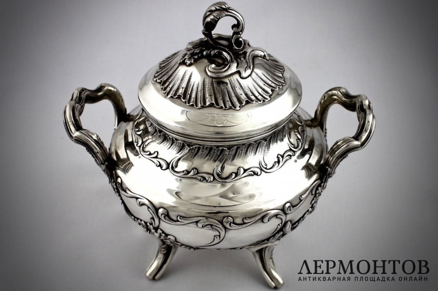 Сахарница H. Soufflot. Cеребро 950 пробы. Франция, XIX в.