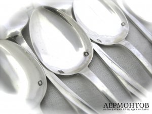 Набор чайных ложек H. Soufflot. Серебро 950. Франция