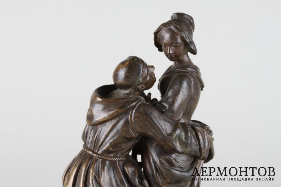 Скульптура Похотливый монах. Бронза. Европа, 19 век.