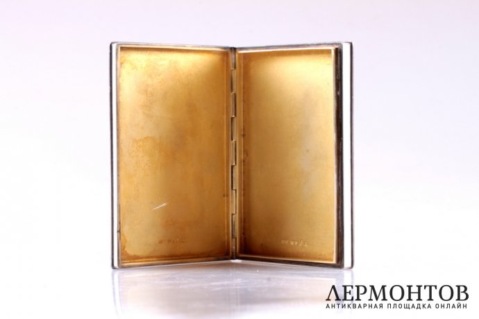 Портсигар с древнегреческим декором. Болин. Серебро, золото, эмаль. 1917 год. Швеция