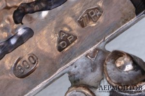 Ваза для фруктов на ножках. Серебро 800 пробы. Италия, нач. XX в.