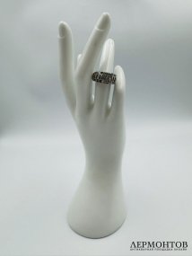Кольцо с бриллиантами. Белое золото 585 пробы