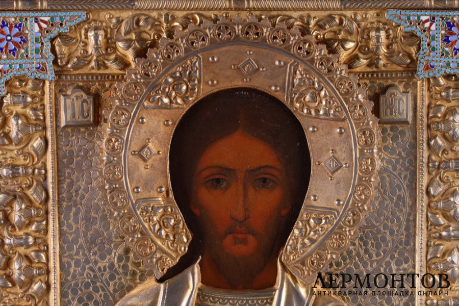 Икона "Иисус Вседержитель". Россия, конец 19 в. Дерево, левкас, темпера.