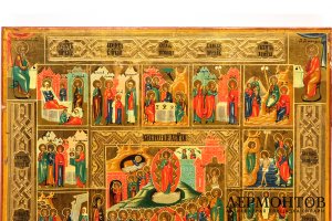 Икона Воскресение Христово-Сошествие во ад. Россия, вторая пол. XIX в. Темпера.