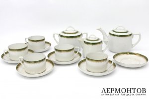 Сервиз чайный на 4 персоны. Фарфор. Россия, заводы Кузнецова, 1889-1917.