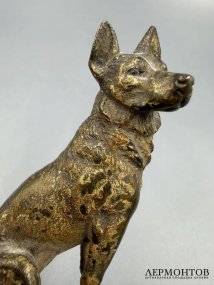 Статуэтка «Немецкая овчарка». Бронза, холодная роспись, Австрия, около 1900 года