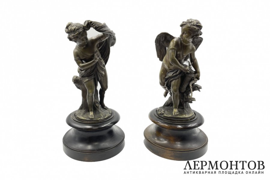 Скульптуры Амур и Психея по модели Э. М. Фальконе. Россия, 1850-1860-е гг. Бронза.