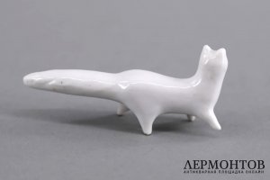 Статуэтка Песец, соболь. Фарфор. СССР, Дулево, А. Сотников, 1950е гг.