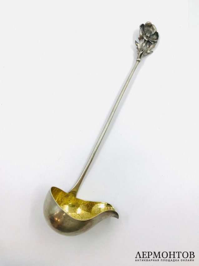 Ложка для крюшона. Серебро 84 пробы, П. Овчинников, Россия, 1899–1908 годы