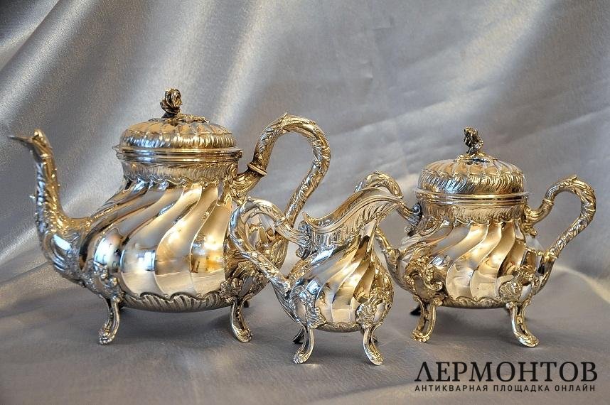 Чайный сервиз Henri Lapeyre. Серебро 950. Франция