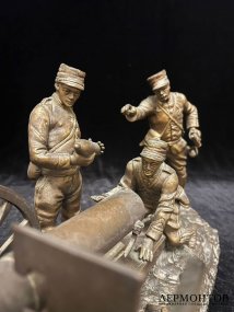 Скульптура солдаты Первой мировой войны. Франция, нач. 20 века. Бронза, патинирование