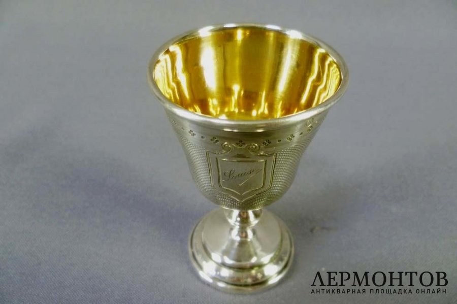 Рюмка. Серебро 950 пробы, золочение. Франция, Париж, XIX век.
