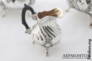Чайно-кофейный сервиз Lapar. Серебро 950. Франция
