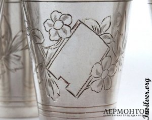 Набор стопок. Аристархов. Серебро 84. Российская империя