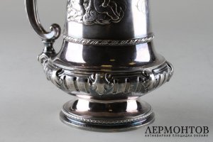 Кружка в стиле неоренессанс. Серебро 835 пробы. Швеция.