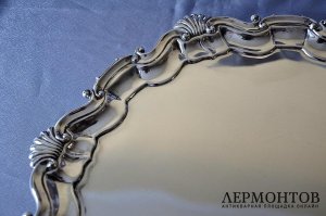 Большое блюдо Reid & Sons. Серебро 925. Англия