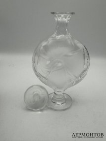 Флакон-штоф в виде цветка. Хрусталь, Lalique, Франция, 2-я половина 20 века