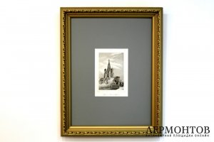 Гравюра. Москва. Собор Василия Блаженного. 1838 год. Леметр