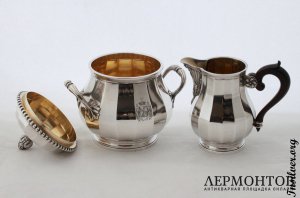 Чайно-кофейный сервиз Henin. Серебро 950. Франция