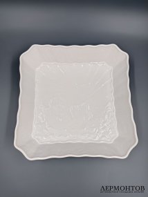 Квадратное блюдо из «Лебединого сервиза», 22,5 см. Фарфор, Meissen, Германия