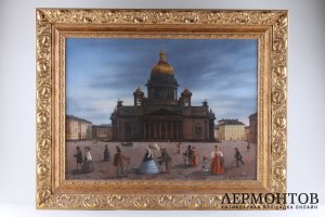 Променад. Исаакиевский собор. Холст, масло. Россия, 1-я треть ХХ века.