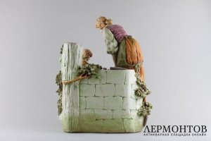 Статуэтка, ваза, композиция Сельская идиллия. Фабрика Amphora, 1900-1920-е годы.