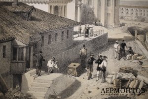 Литография. Адмиралтейство в Севастополе. Крымская война. У. Симпсон. Лондон, 1855 г.