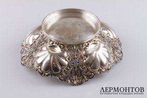 Ваза ажурная. Серебро 875 пробы. Европа