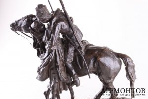 Скульптура Прощание казака с казачкой. Бронза. Россия,1880 гг, По модели Грачева.