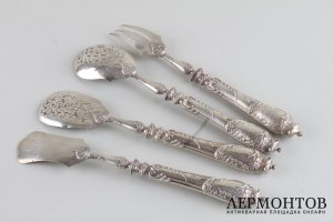 Набор для закусок Ravinet et Denfert. Серебро 950 пробы. Франция, XIX век.