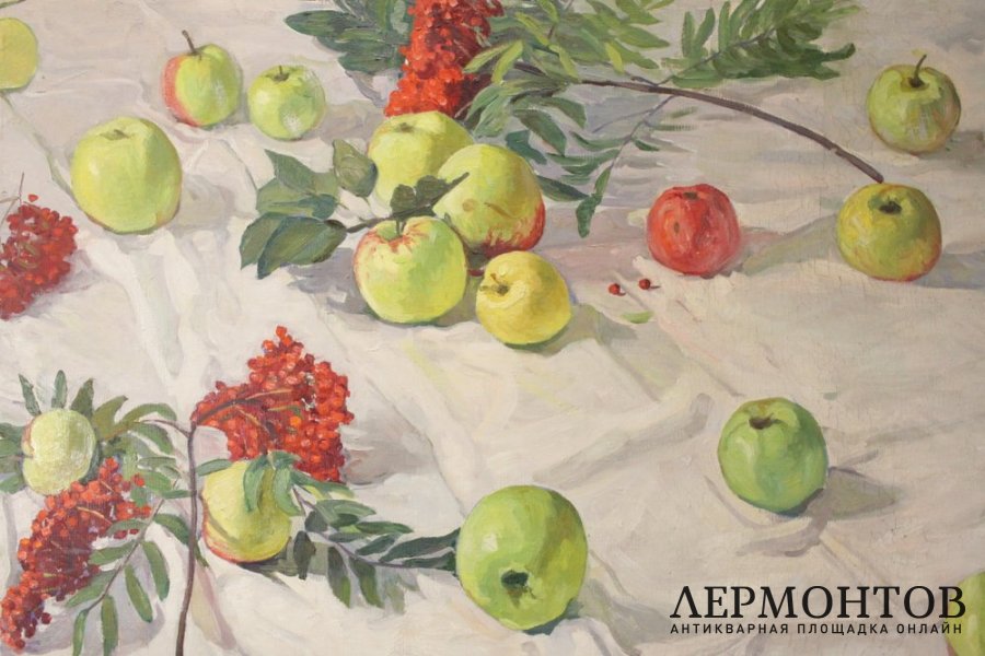Картина Дунчев С. Натюрморт с яблоками. 1973 год.
