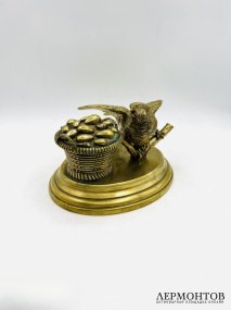 Чернильница с птичкой. Бронза, Западная Европа, конец 19 века