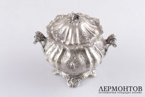 Сахарница барокко. Серебро 800 пробы. Конец XIX в. Италия