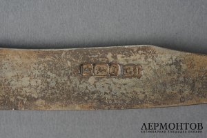 Десертный набор в родной коробке. Англия, Шеффилд, 1903 г. Серебро 925 пробы, штамп. Перламутр.