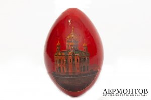 Яйцо - шкатулка с изображением Иисуса Христа. Россия. Дерево.
