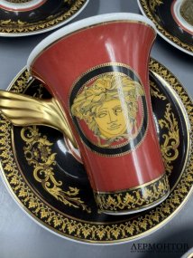 Набор кофейных пар на 6 персон. Фарфор, Rosenthal и Versace, Германия