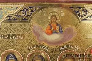Икона Четверо Святых, семейная. Конец XIX в. Россия 