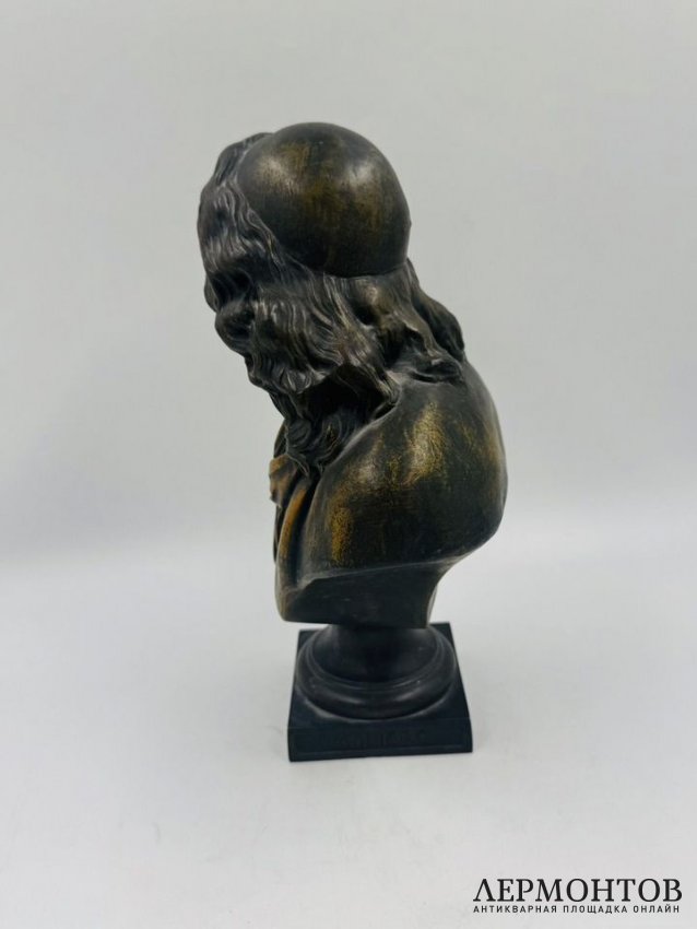 Бюст Мольера. Шпиатр, патинирование, Франция, 19 век